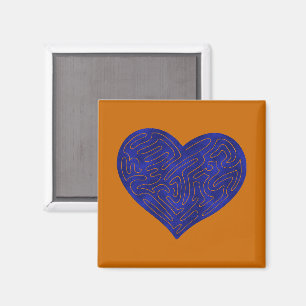 A-MAZE-ING HEART (BLUE) MAGNET