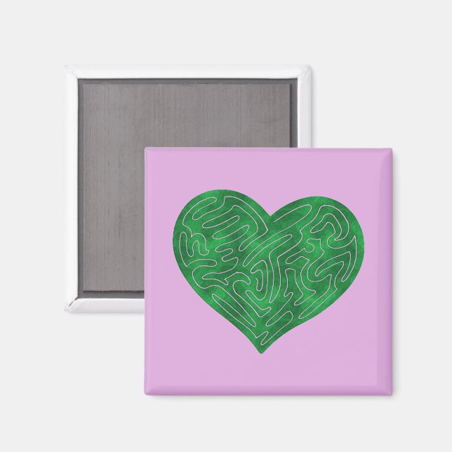A-MAZE-ING HEART (GREEN) MAGNET (Front/Back)