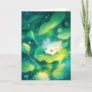A Meadow of Petals Axolotl Secret Pond Card