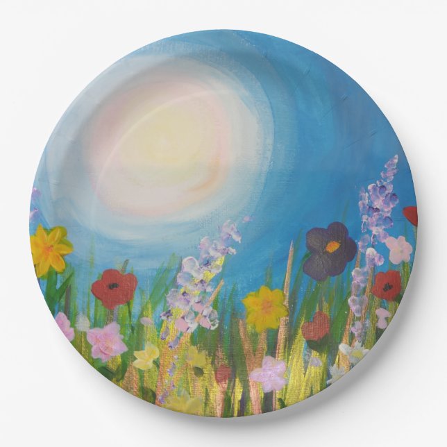A meadow of wildflowers paper plate (Front)