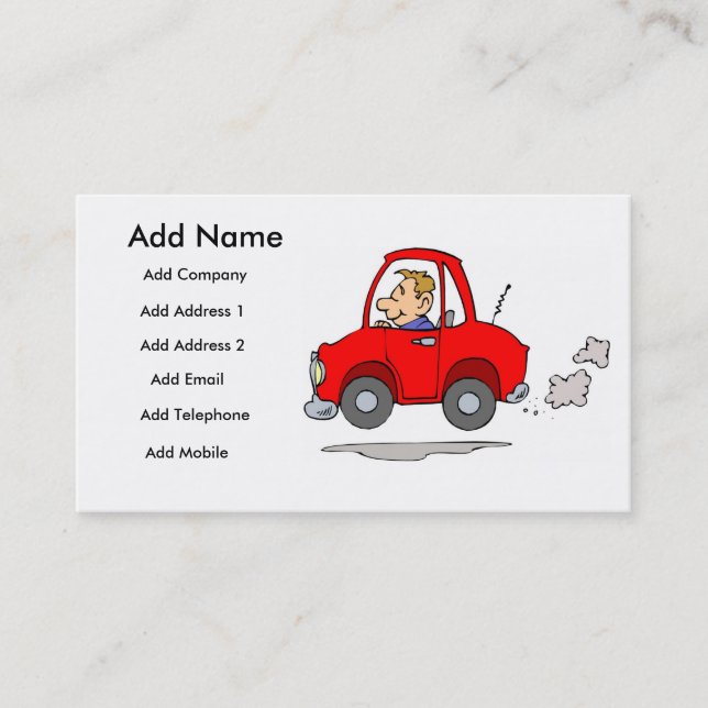 A Mechanics Or Car Salesmans Business/Profile Card (Front)