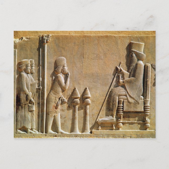 A Median officer paying homage to King Darius Postcard (Front)