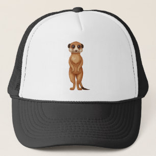 A meerkat cartoon trucker hat