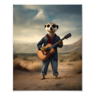 A Meerkat Country And Western Artist, Photo Print