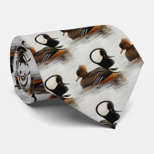 A Meeting of Hooded Mergansers Tie