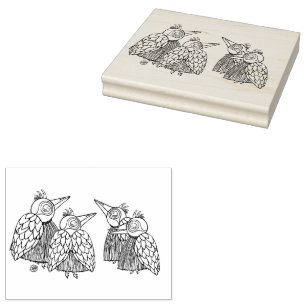 A Meeting of the Birds Rubber Stamp