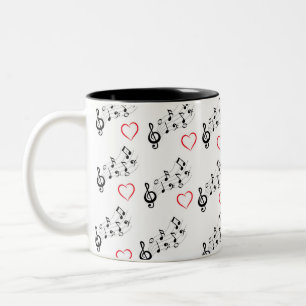  A Melody of Coffee and Love Two-Tone Coffee Mug