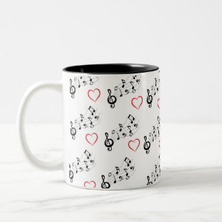  A Melody of Coffee and Love Two-Tone Coffee Mug