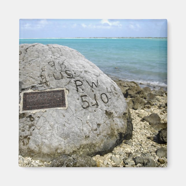 A memorial to prisoners of war on Wake Island Magnet (Front)