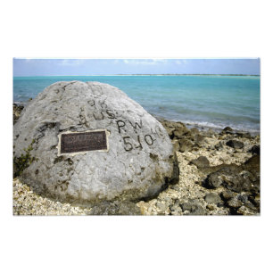A memorial to prisoners of war on Wake Island Photo Print