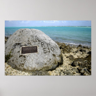 A memorial to prisoners of war on Wake Island Poster
