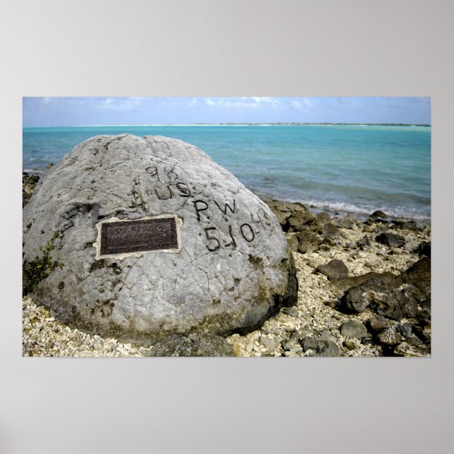 A memorial to prisoners of war on Wake Island Poster (Front)