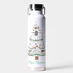 A Meow Christmas Funny Cat Tree  Water Bottle