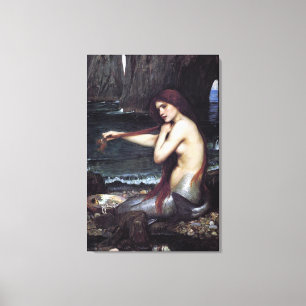 A Mermaid by J W Waterhouse, 1901 Canvas Print
