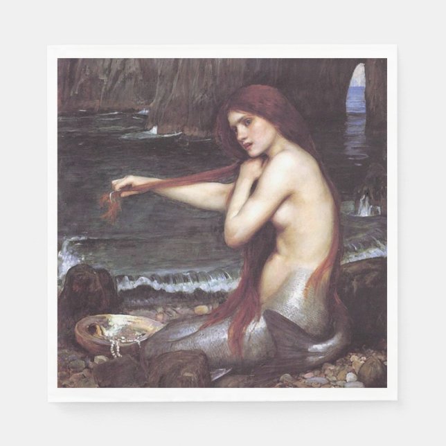 A Mermaid by J W Waterhouse, 1901 Napkin (Front)