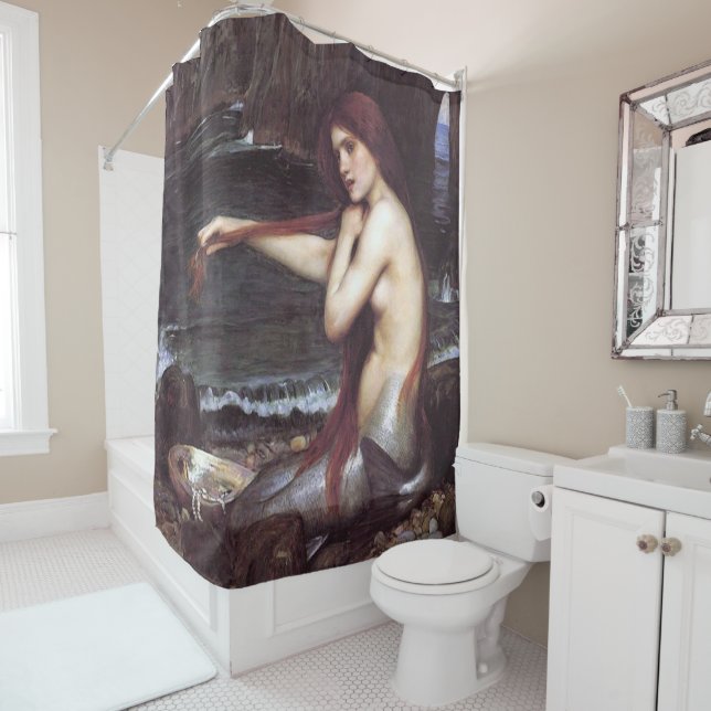 A Mermaid by J W Waterhouse, 1901 Shower Curtain (In Situ)