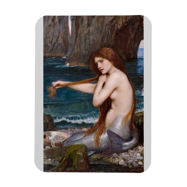 A mermaid by John William Waterhouse Fine art Magnet (Vertical)