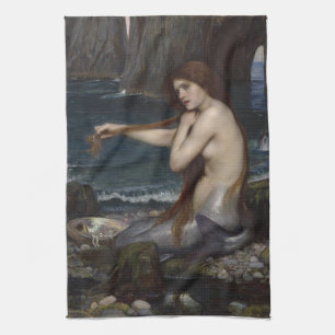 A Mermaid by John William Waterhouse Tea Towel