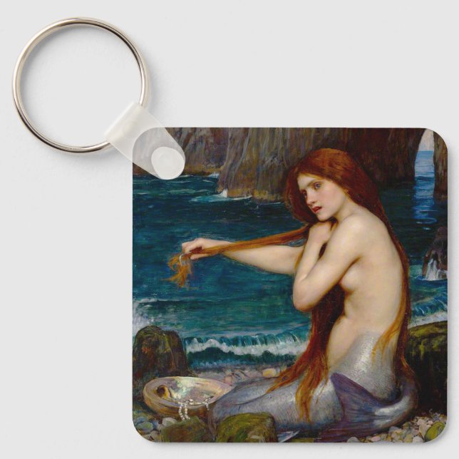 A Mermaid, c. 1900 by John Waterhouse Key Ring (Front)