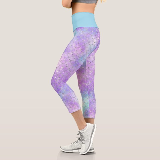 A Mermaid Galaxy Series Design 11  Capri Leggings (Left)