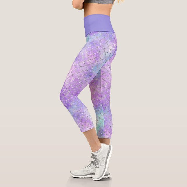 A Mermaid Galaxy Series Design 11 Capri Leggings (Left)