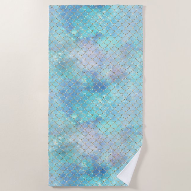 A Mermaid Galaxy Series Design 2  Beach Towel (Front)