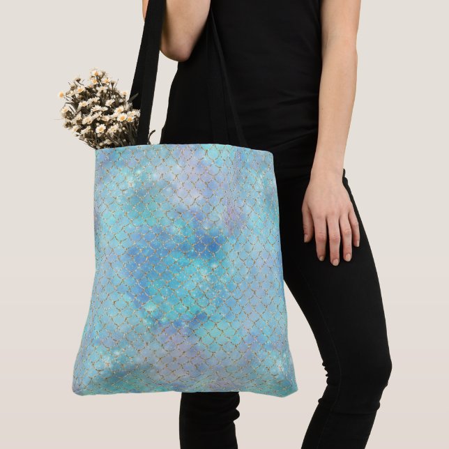 A Mermaid Galaxy Series Design 2 Tote Bag (Close Up)