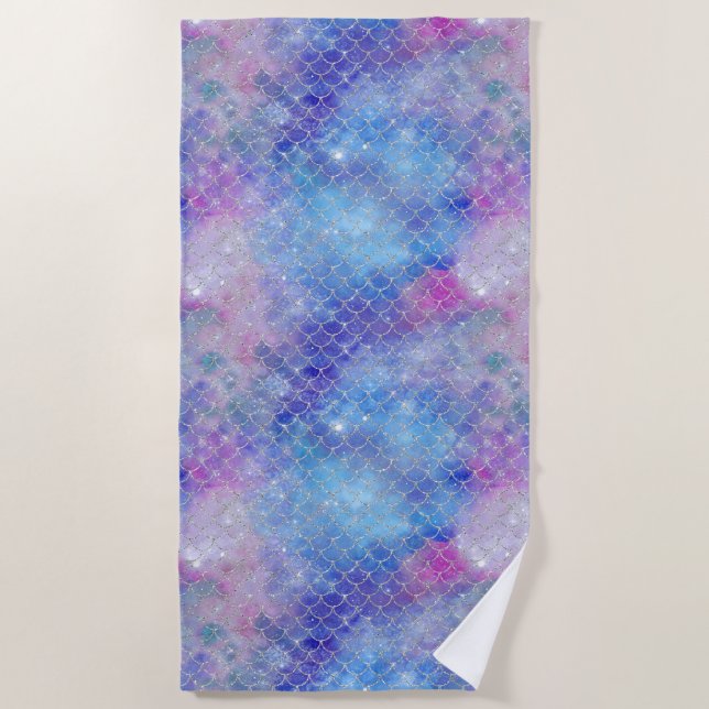 A Mermaid Galaxy Series Design 5 Beach Towel (Front)