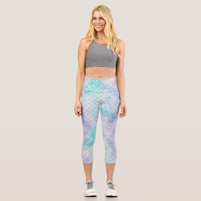 A Mermaid Galaxy Series Design 7  Capri Leggings (Front)