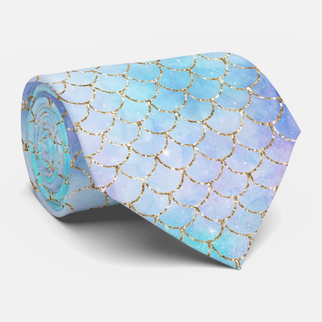 A Mermaid Galaxy Series Design 7  Tie (Rolled)