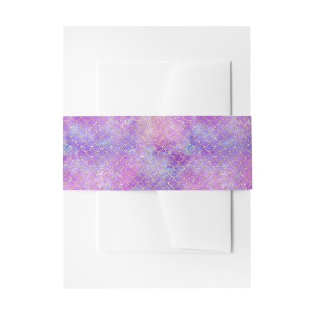 A Mermaid Galaxy Series Design 8 Invitation Belly Band (Front Example)