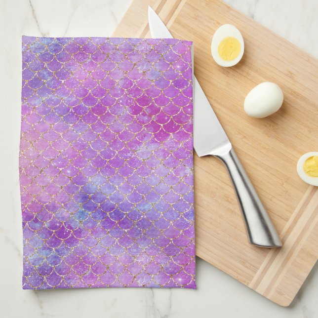 A Mermaid Galaxy Series Design 8   Tea Towel (Quarter Fold)
