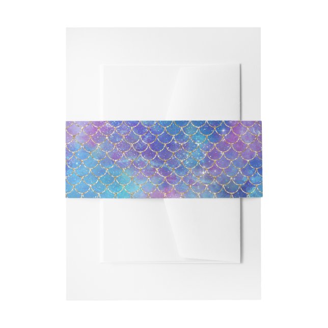 A Mermaid Galaxy Series Design 9 Invitation Belly Band (Front Example)