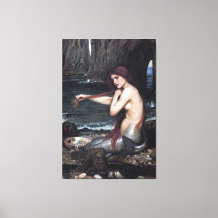 A Mermaid John William Waterhouse Mythological Canvas Print