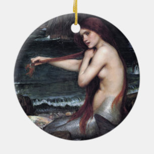 A Mermaid John William Waterhouse Mythological Ceramic Tree Decoration