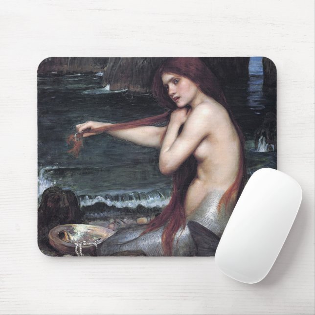 A Mermaid John William Waterhouse Mythological Mouse Mat (With Mouse)