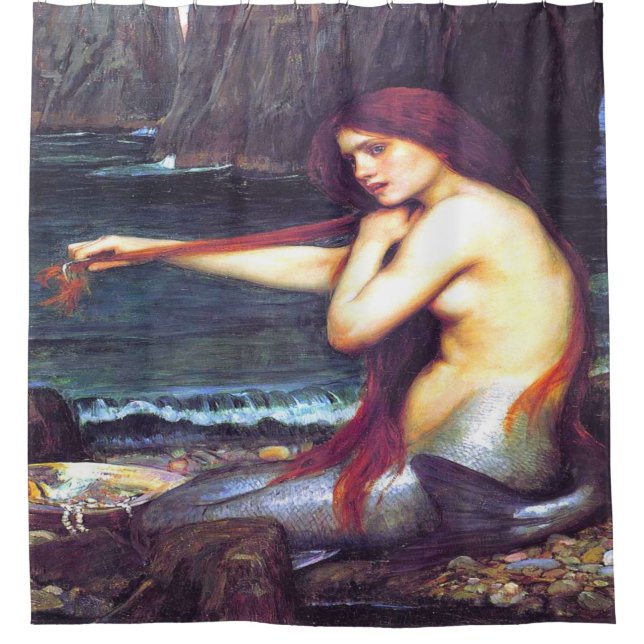 A Mermaid John William Waterhouse Shower Curtain (Front)