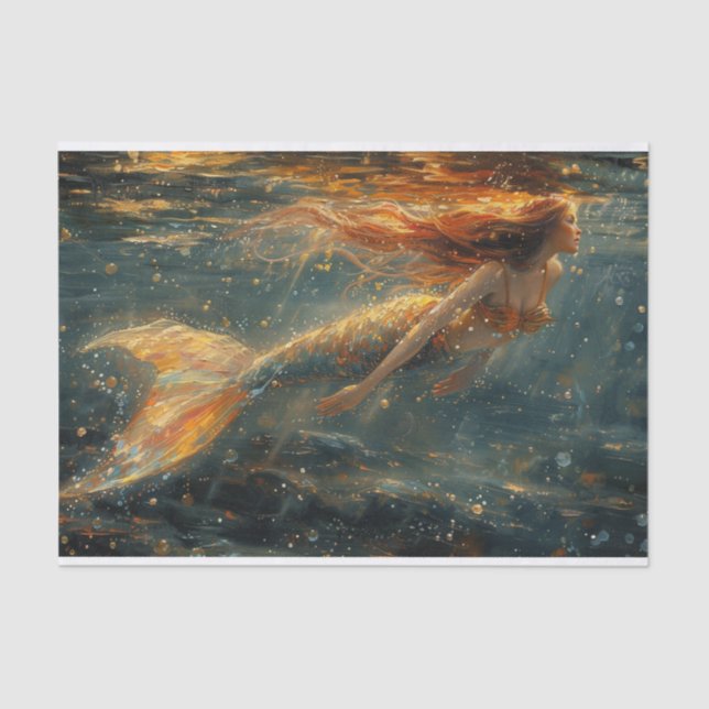 A Mermaid peeking at the water's surface Tissue Paper (Front)