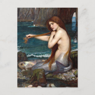 A Mermaid, Waterhouse Postcard