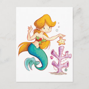 A Mermaids Christmas Holiday Postcard
