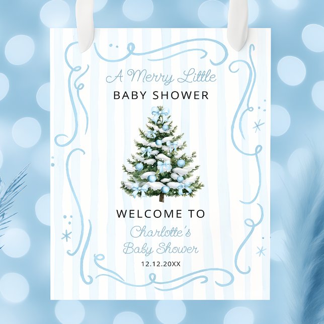 A Merry Blue Little Blue Baby Shower Welcome Poster (Creator Uploaded)