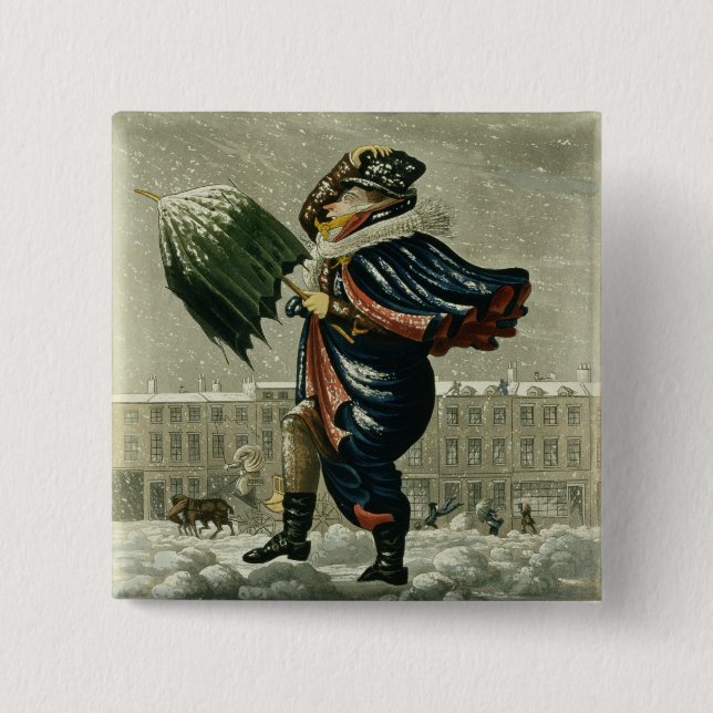 A Merry Christmas and a Happy New Year in London, 15 Cm Square Badge (Front)