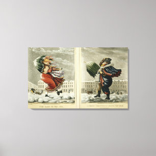 A Merry Christmas and a Happy New Year in London: Canvas Print
