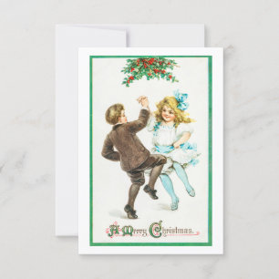 A Merry Christmas Children Dancing Card