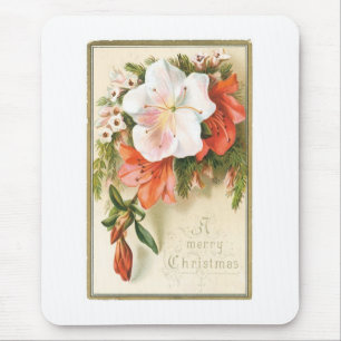 A Merry Christmas Flower Mouse Mat