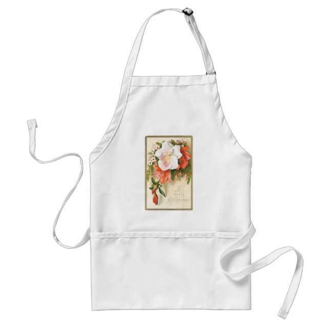 A Merry Christmas Flower Standard Apron (Front)