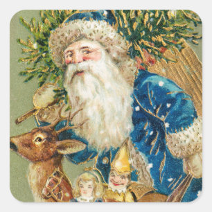 A Merry Christmas from (ca. 1900s), Vintage Style Square Sticker