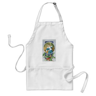 "A Merry Christmas" Girl in Blue Standard Apron