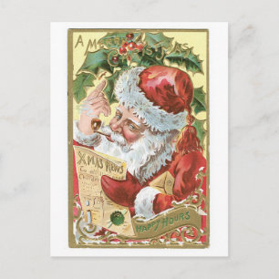 A Merry Christmas - Happy Hours Holiday Postcard