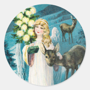 A Merry Christmas Holiday Classic Round Sticker